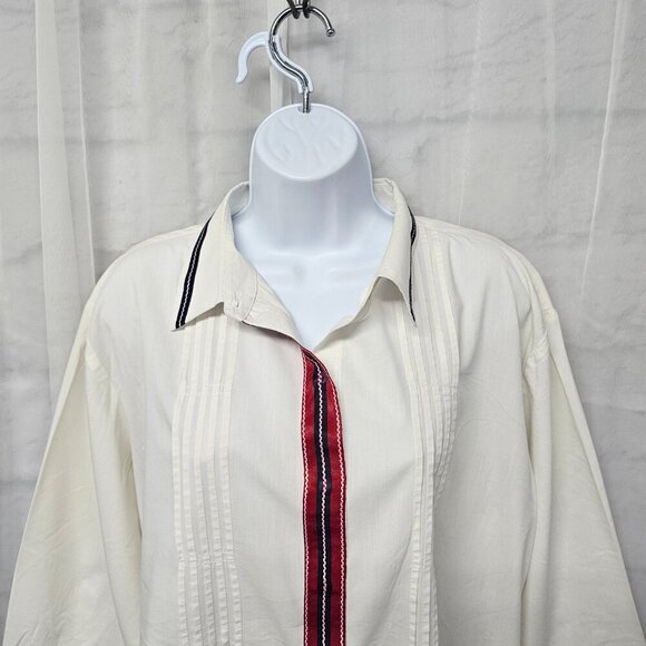 Vintage Chico's Off White Pintuck Blouse Boho Classic 3 (XL) - Picture 2 of 11